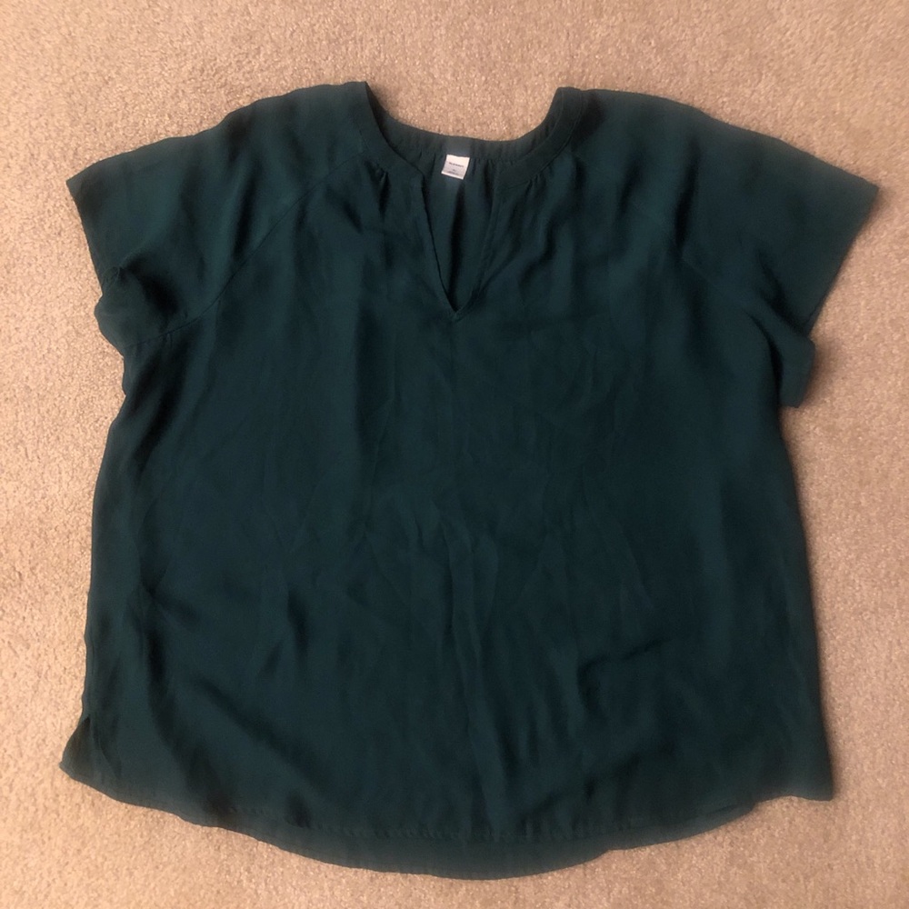 Old Navy Dark Teal Short Sleeve Blouse
